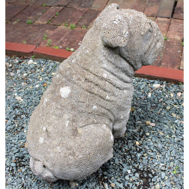Mid-20th Century English Cast Stone Bull Dog Garden Figure For Sale - Image 4 of 5
