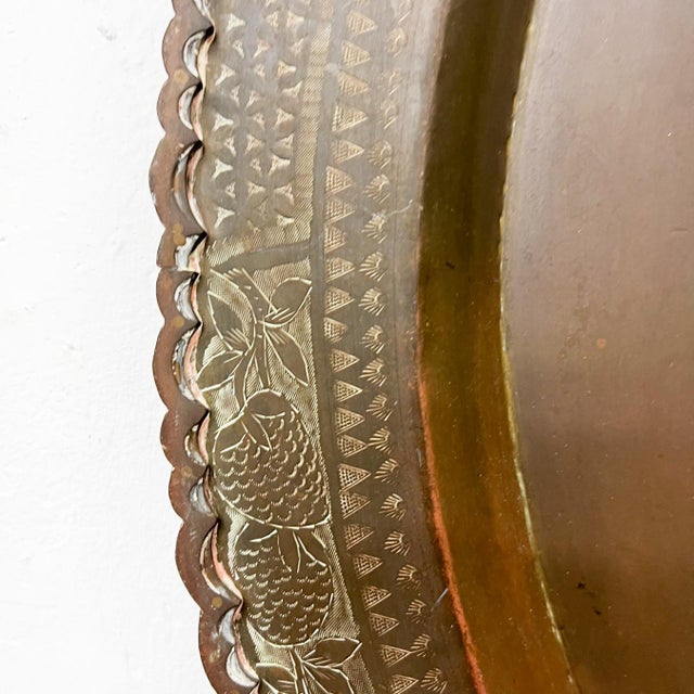 Vintage Large Buddha Brass Tray Decorative Wall Hanging Hong Kong For Sale - Image 4 of 9