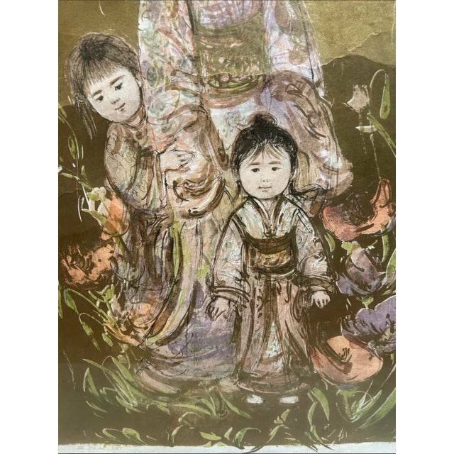 Chinese Late 20th Century Edna Hibel “Setsu (Chinese Celebrant)” Hand-Signed & Numbered Limited Edition Lithograph, Framed For Sale - Image 3 of 6