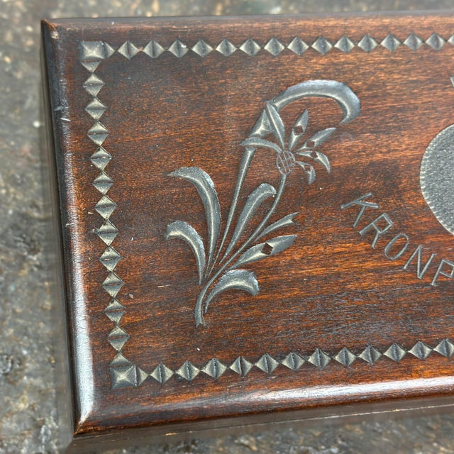 Folk Art Antique Kronprinz Wilhelm Hand Carved Wooden German Trench Art Box For Sale - Image 3 of 12