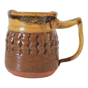 Vintage Studio Art Pottery Mug W/ Mustache Protector