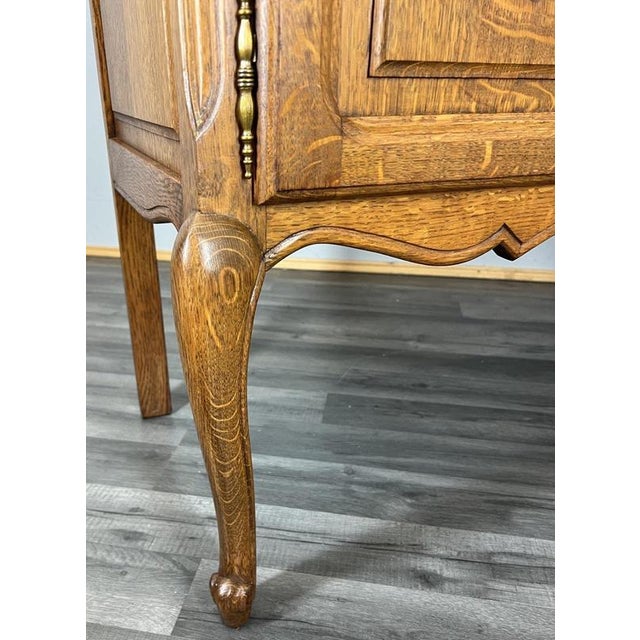 Vintage French Louis Style Oak Dressing Table with Mirror For Sale - Image 11 of 15