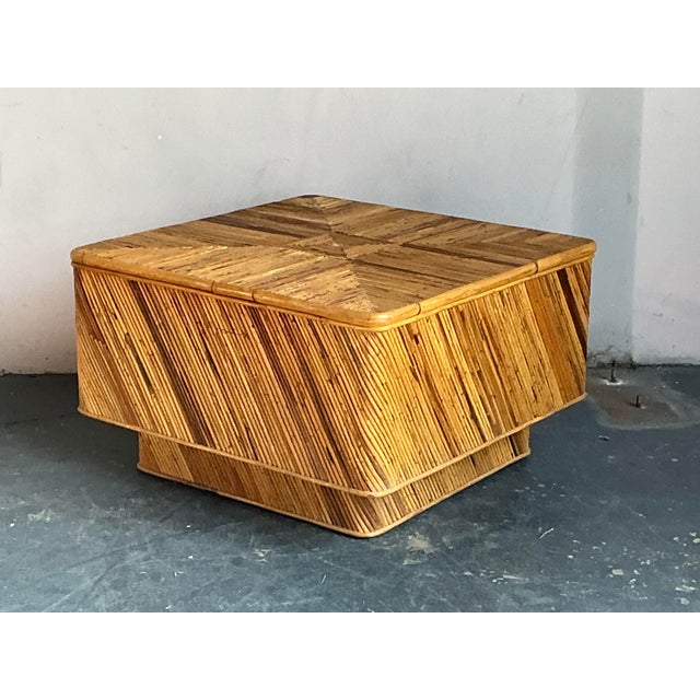 Vintage Boho Pencil Reed Coffee Table For Sale In West Palm - Image 6 of 11