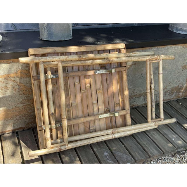 Foldable Bistro Table in Bamboo, 1990s For Sale - Image 3 of 9