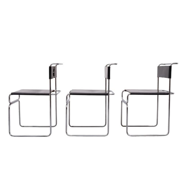 Bauhaus Libellula Stackable Dining Chairs by Giovanni Carini for Planula, 1970s, Set of 3 For Sale - Image 3 of 13