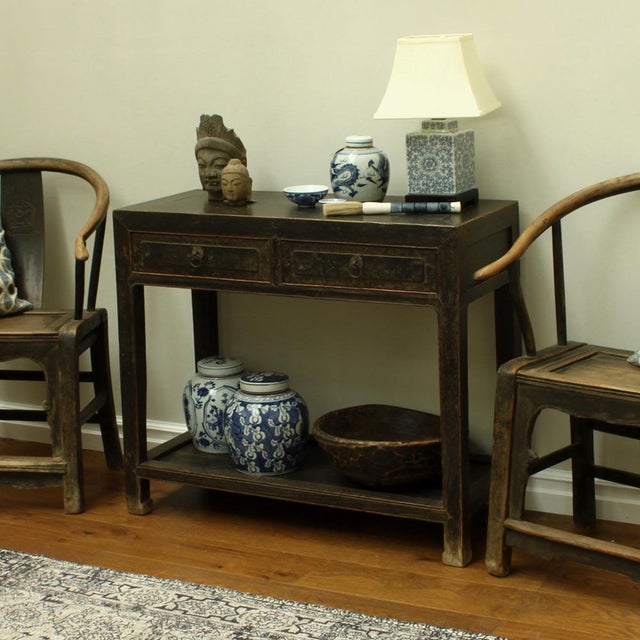 Black Lacquer Side Table with Drawers For Sale - Image 6 of 9
