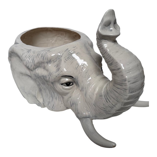 1960s Mid Century Modern Elephant Planter Pot For Sale
