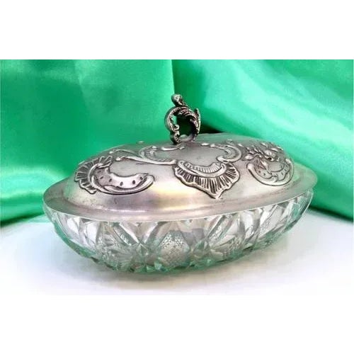 Soap Dish with Silver Lid For Sale - Image 6 of 6