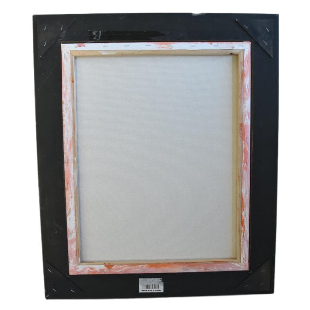 Folk Art Orange Chicken Hen Rooster Painting Ruth Arenz Including the Antiqued Gold Wood Frame For Sale - Image 4 of 5