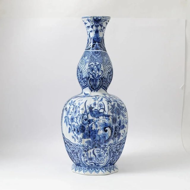 Antique Delft Style Vase by Louis Fourmaintraux For Sale - Image 3 of 10