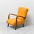 Scandinavian-Style Lounge Chair in Wood and Orange Fabric, 1960s For Sale - Image 3 of 13