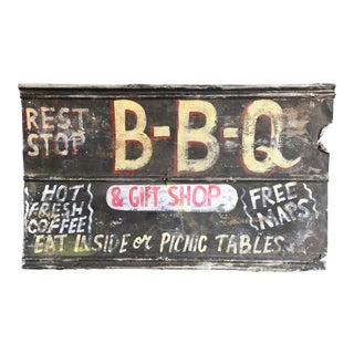 Vintage BBQ Advertising Sign For Sale