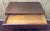 Brown Vintage Mid-Century Modern Walnut 3-Drawer Lowboy Dresser With Brass-Capped Legs and Stylish Black-Gold Handles For Sale - Image 8 of 16