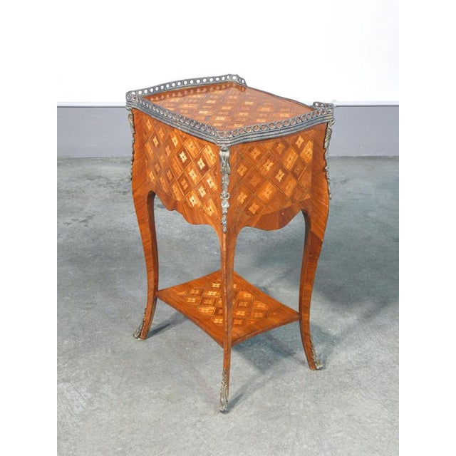 Napoleon III Bedside Table in Inlaid Wood, 1800 For Sale - Image 10 of 18