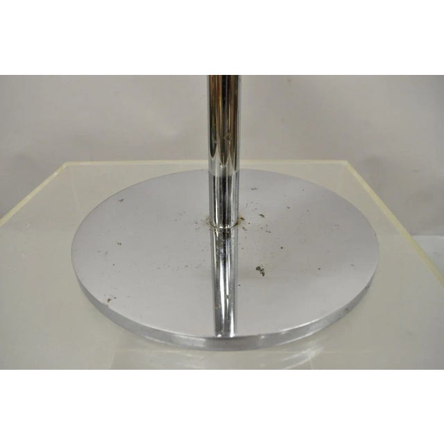 1960s Hugh Acton Round Marble Top Chrome Lollipop Cocktail Occasional Side Table For Sale - Image 5 of 13