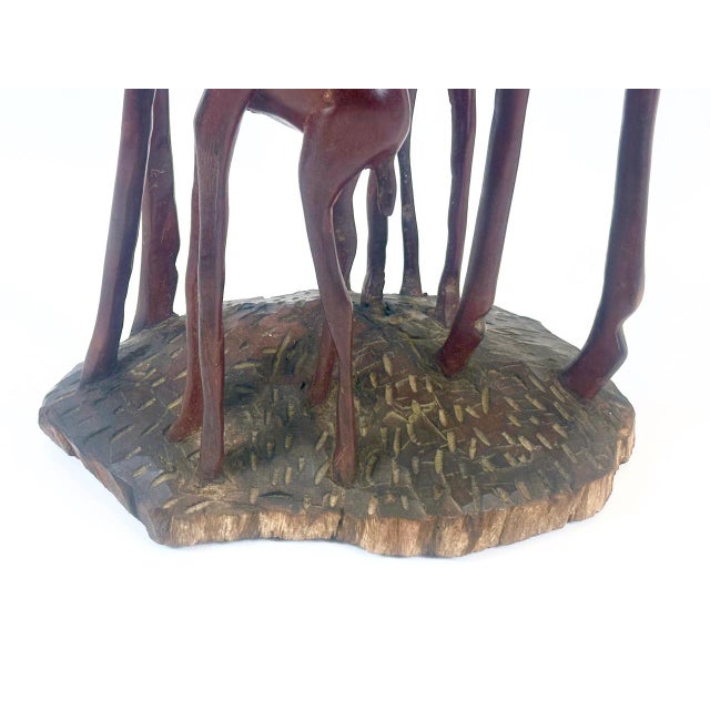 Large Vintage Mahogany Carved Antelope or Gazelle Floor Sculpture, 20th Century For Sale - Image 17 of 18