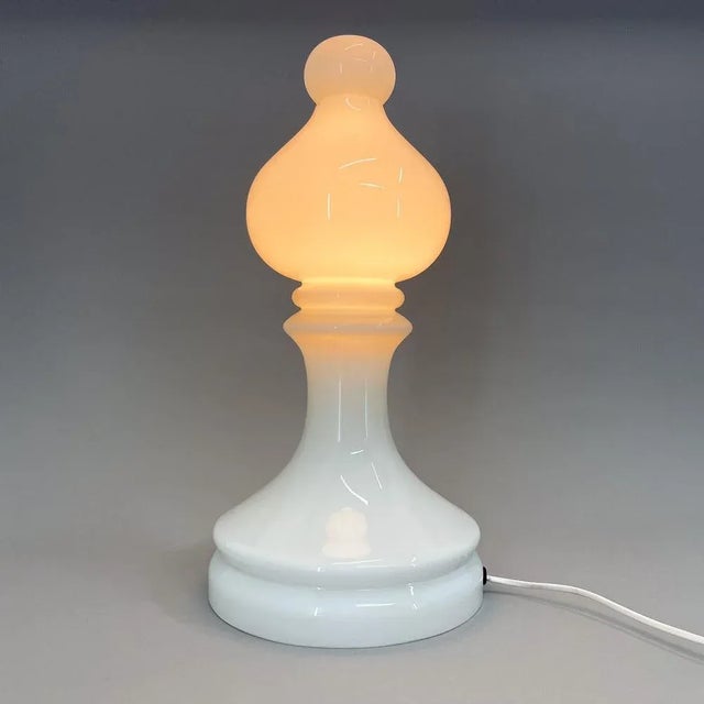 Glass All-Glass Bishop Table Lamp attributed to Ivan Jakes, 1970s For Sale - Image 7 of 12