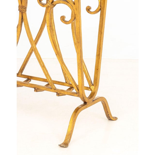 Hollywood Regency Mirrored Gilt Brass Side Table For Sale - Image 4 of 8