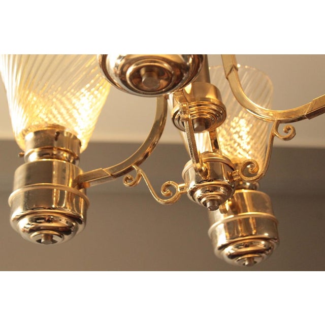 Art Deco Italian Murano Glass Chandelier, 1940s For Sale - Image 4 of 13