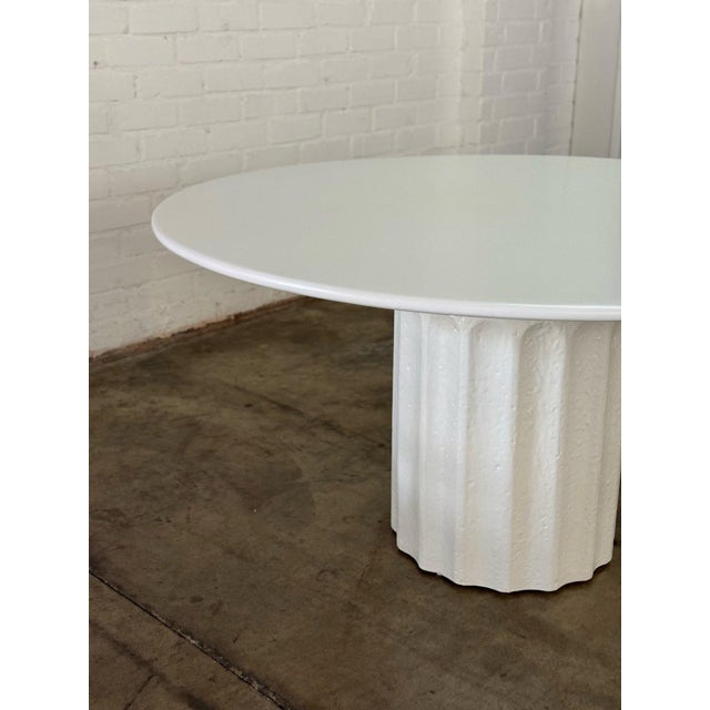 White 1990s Doric Pedestal Dining Table For Sale - Image 8 of 12