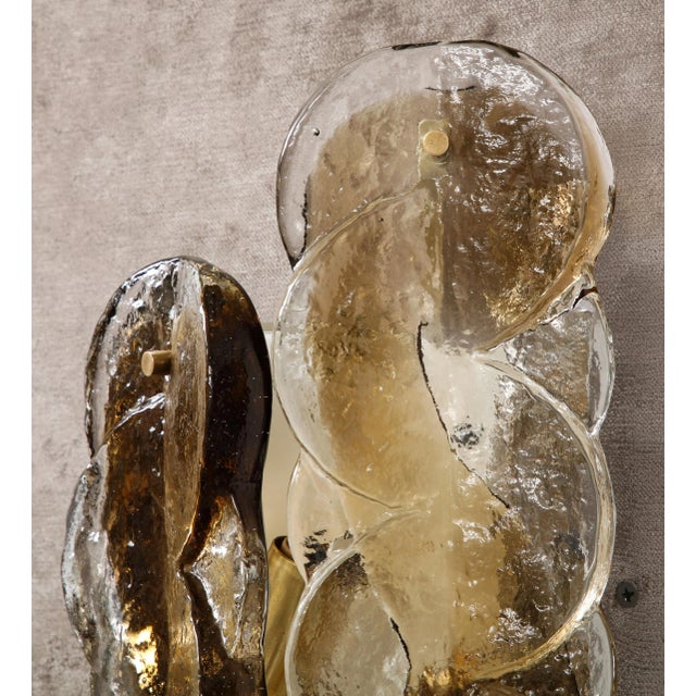 Mid-Century Modern Mid-Century Citrus Swirl Glass Sconces by Kalmar. - A Pair For Sale - Image 3 of 11