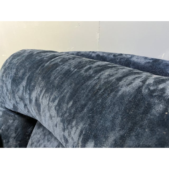 Blue Blue Velvet Karate Lounge Chair from Michel Cadestin, France, 1970s For Sale - Image 8 of 10