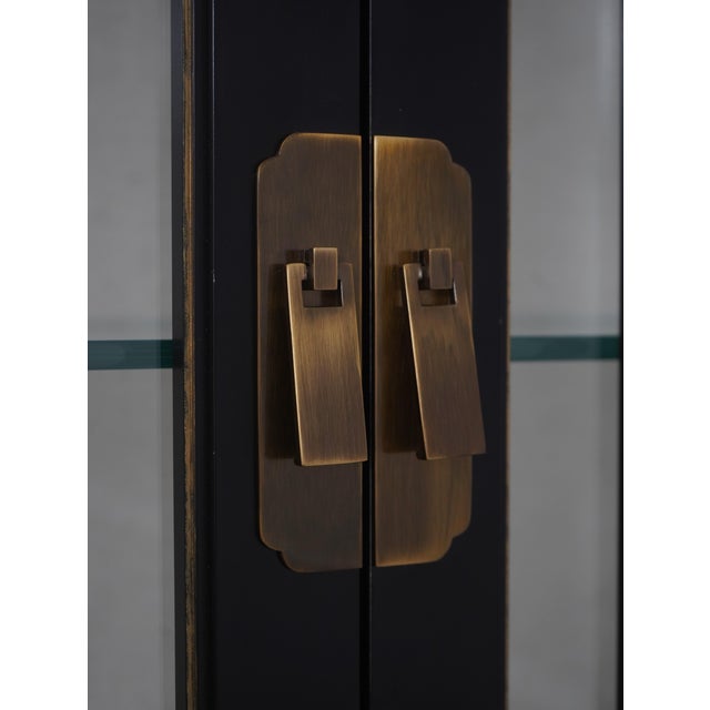Wood Henkel Harris Model 227 Black Curio Cabinet For Sale - Image 7 of 18