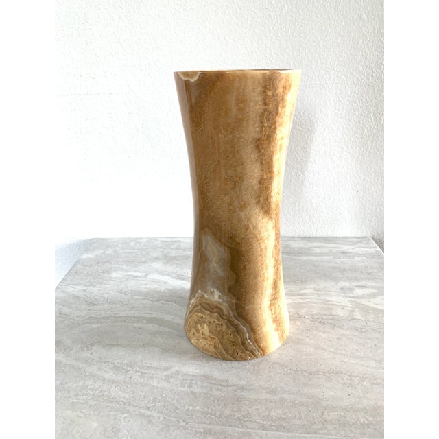 Vintage Neutral Onyx Marble Vase For Sale - Image 11 of 11