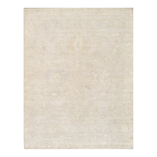 Pasargad Home Oushak Beige Wool Area Rug- 9' 3'' X 12' 3'' For Sale