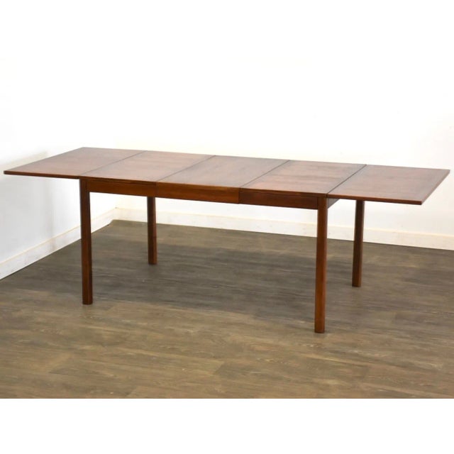 Brown 1960s Refinished Danish Modern Dining Table For Sale - Image 8 of 10