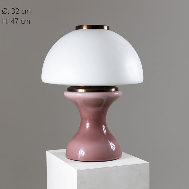 Pink and White Table Lamp, 1970s For Sale - Image 3 of 9