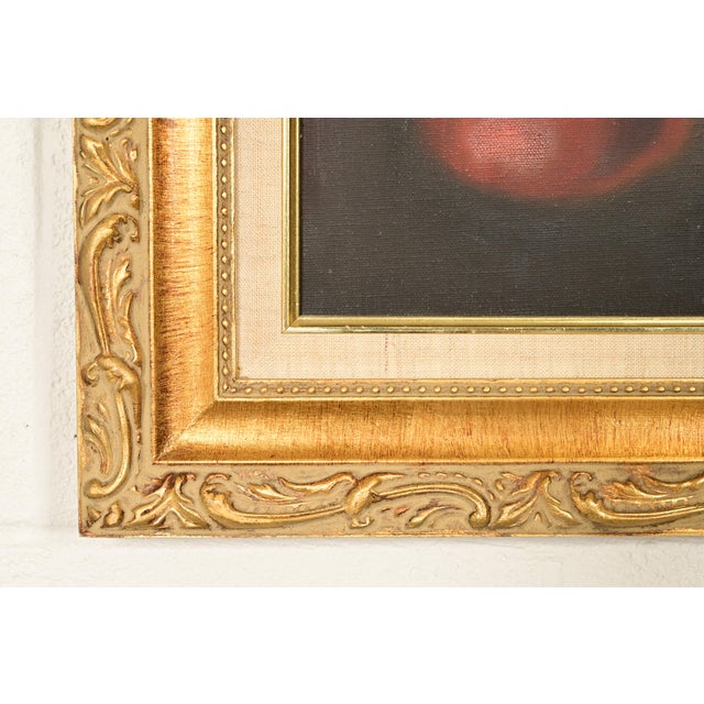 Original Artist Signed Garnelli Still Life Oil Painting on Canvas "Summer Eve Harvest" in Carved Giltwood Frame For Sale - Image 9 of 13