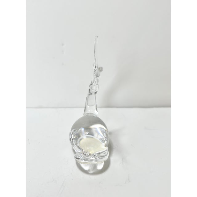 Mid-Century Modern Vintage Murano Style Art Glass Snail Figurine – Mid Century Clear Glass Decorative Object For Sale - Image 3 of 5