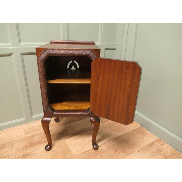 Art Deco Walnut Bedside Cabinet on Cabriole Legs, 1900 For Sale - Image 3 of 7