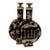 Rare Vintage 80s Andrea by Sadek Famille Noire Chopstick Double Round Vase - Chinoiserie For Sale