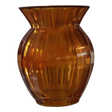 Amber-Colored Glass Vase by Moser Karlsbad for Moser, 1920s For Sale