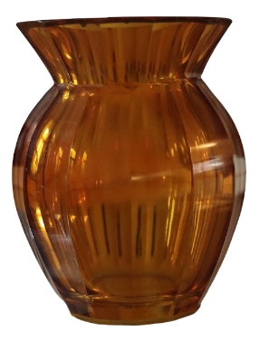 Amber-Colored Glass Vase by Moser Karlsbad for Moser, 1920s