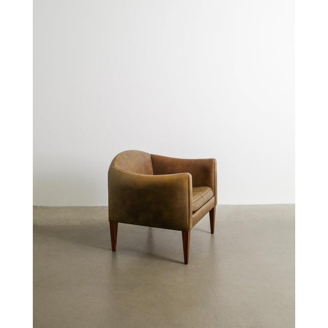 Animal Skin Brown Leather V12 Armchair by Illum Wikkelsø, 1960s For Sale - Image 7 of 7