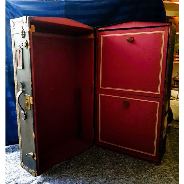 Antique Steamer Trunk Wardrobe, the Netherlands, 1920s For Sale - Image 4 of 18