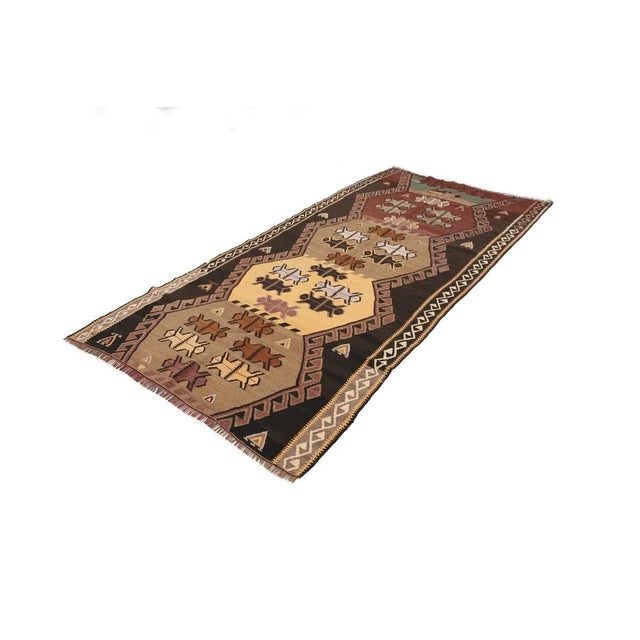 Traditional Mid 20th Century Vintage Turkish Kilim Rug For Sale - Image 3 of 7