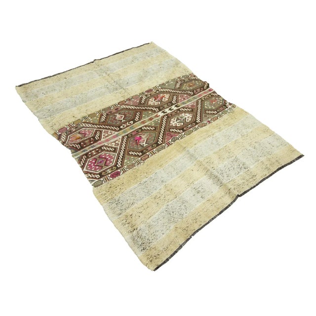 Mid-Century Modern Vintage Small Turkish Kilim For Sale - Image 3 of 7
