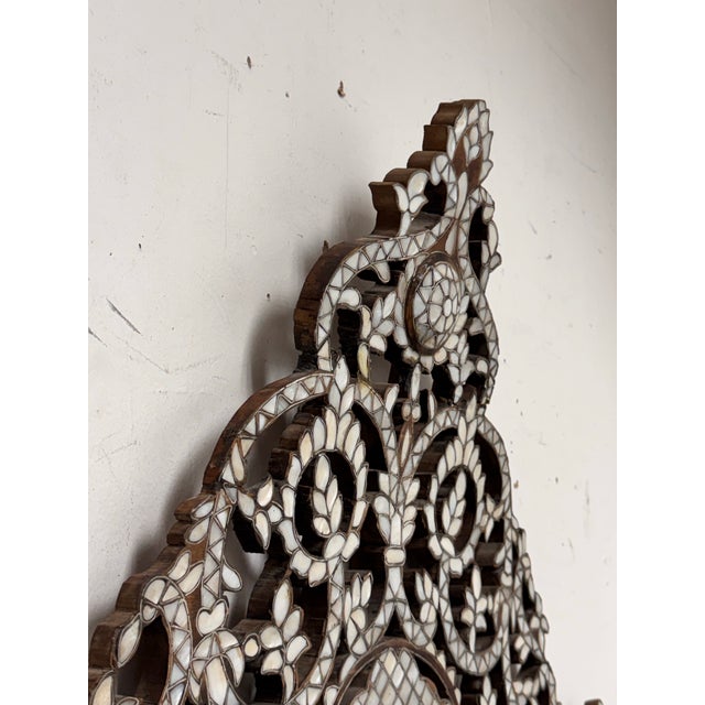 Late 20th Century Syrian Mother of Pearl Inlay Leaning Mirror, Vintage For Sale - Image 5 of 12