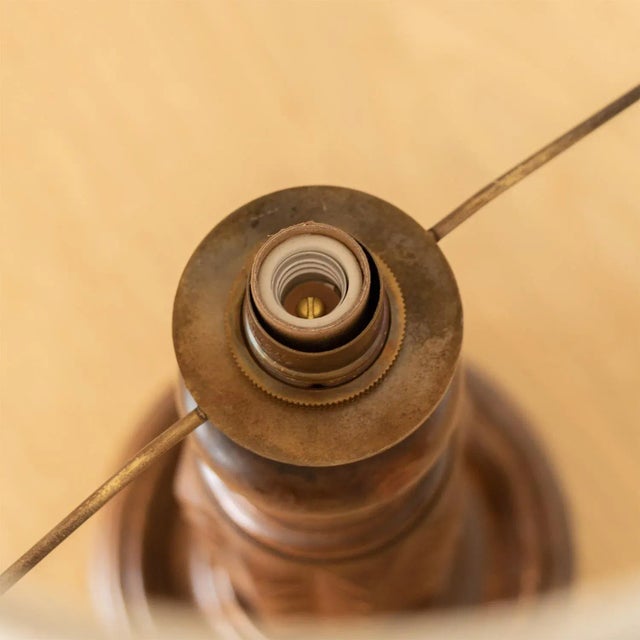 Wood 1940s French Carved Wood Table Lamp For Sale - Image 7 of 8