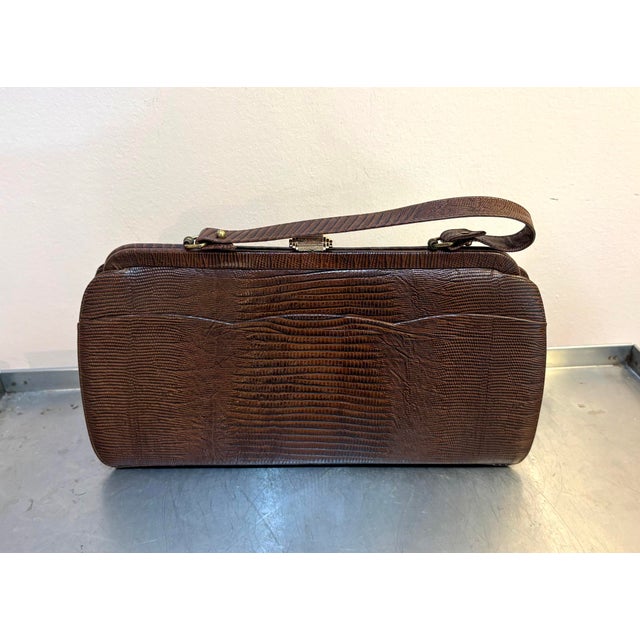 1940s Brown Lizard Skin Purse For Sale - Image 4 of 4