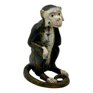 Antique Iron Monkey Doorstop For Sale