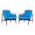 Finn Juhl for Niels Vodde Nv-53 Mid Century Blue Chairs - Pair For Sale