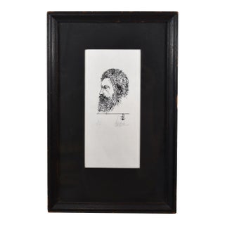 Leonard Baskin Wood Engraving William Morris Signed Print For Sale