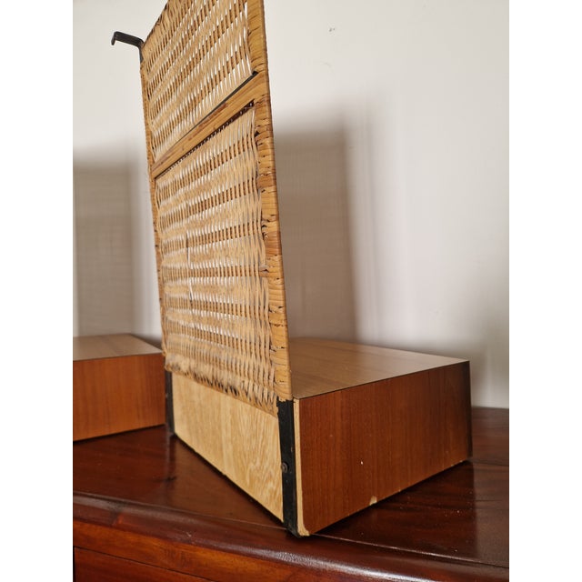 Bedside Tables with Vienna Straw Panels attributed to Hans J. Wegner for Getama, 1950s, Set of 2 For Sale - Image 13 of 18