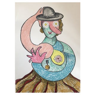 Enrico Baj, La Femme Au Chapeau, 1971, Lithograph For Sale