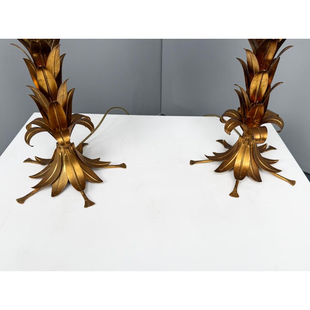 Gold-Plated Palm Tree Table Lamps by Hans Kögl, Germany, 1970s, Set of 2 For Sale - Image 6 of 9